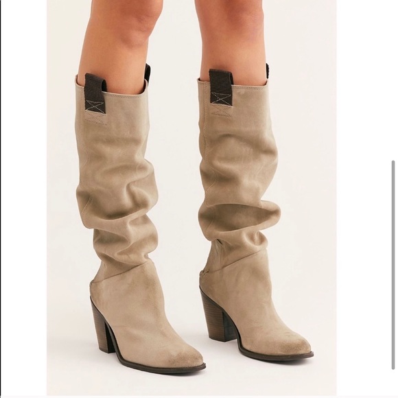 Free People Embroidered Slouch Suede Boot - Picture 4 of 6